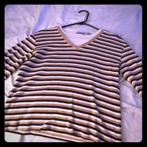 Brown and white shirt